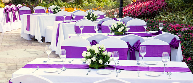 purple theme wedding